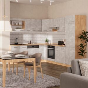 AP Marmor Beton/Goldkraft Eiche 227x207cm