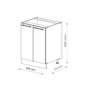 wohnli-moebel-suche-M25121578-1 Spülenunterschrank mit Regal AP Eiche Anthrazit-Gold 80x82cm 80x82x60cm Spanplatte Schwarz Vicco Möbel Badezimmermöbel Waschtische