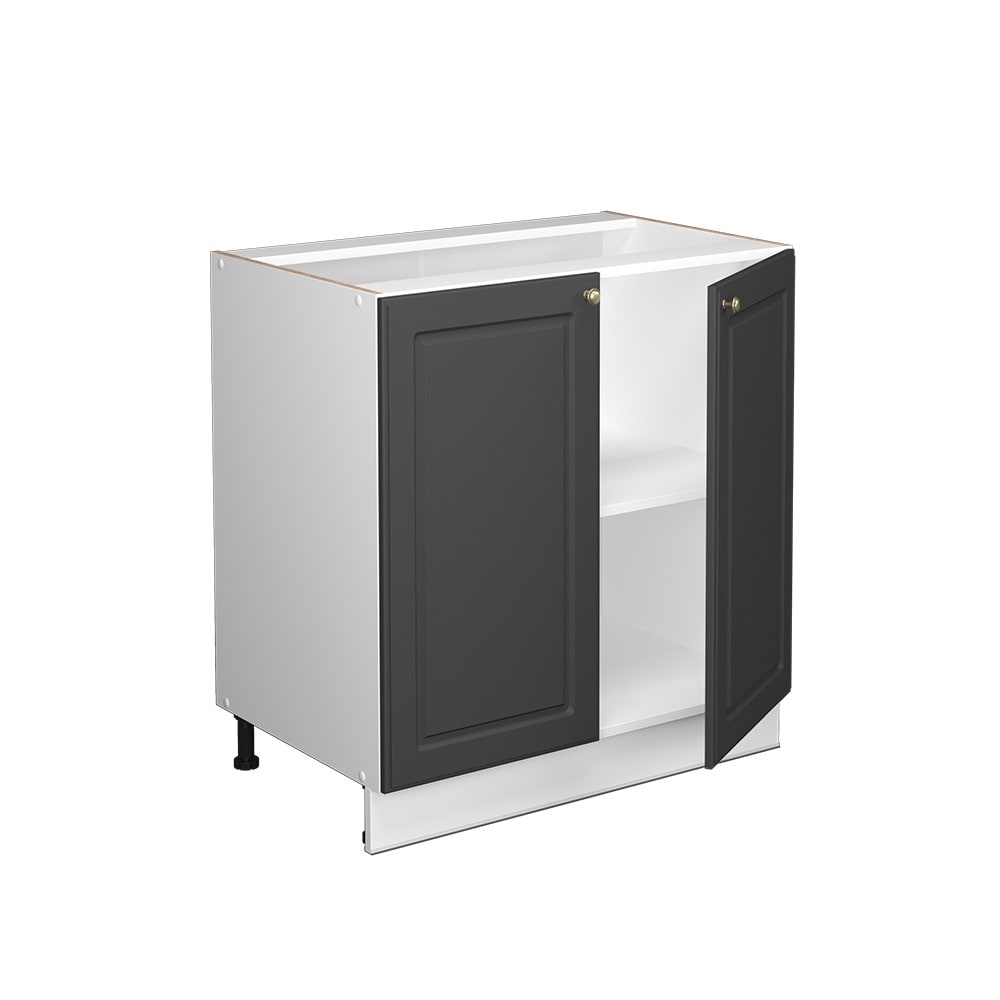 Wohnli Möbelsuche - Spülenunterschrank mit Regal AP Eiche Anthrazit-Gold 80x82cm