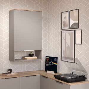 wohnli-moebel-suche-M25129430-1 Hängeschrank mit Tür Greige 60x100cm 60x100x30cm Spanplatte Grau Vicco Möbel Badezimmermöbel