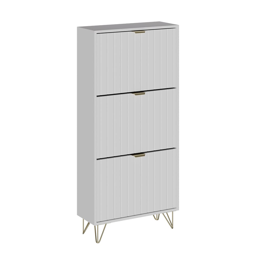 wohnli-moebel-suche-M25129679 Wohnli Möbelsuche - Schuhschrank 3 Fächer Weiß 60x128.5cm