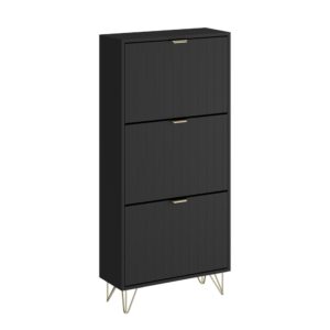 wohnli-moebel-suche-M25129698 Wohnli Möbelsuche - Schuhschrank 3 Fächer Schwarz 60x128.5cm