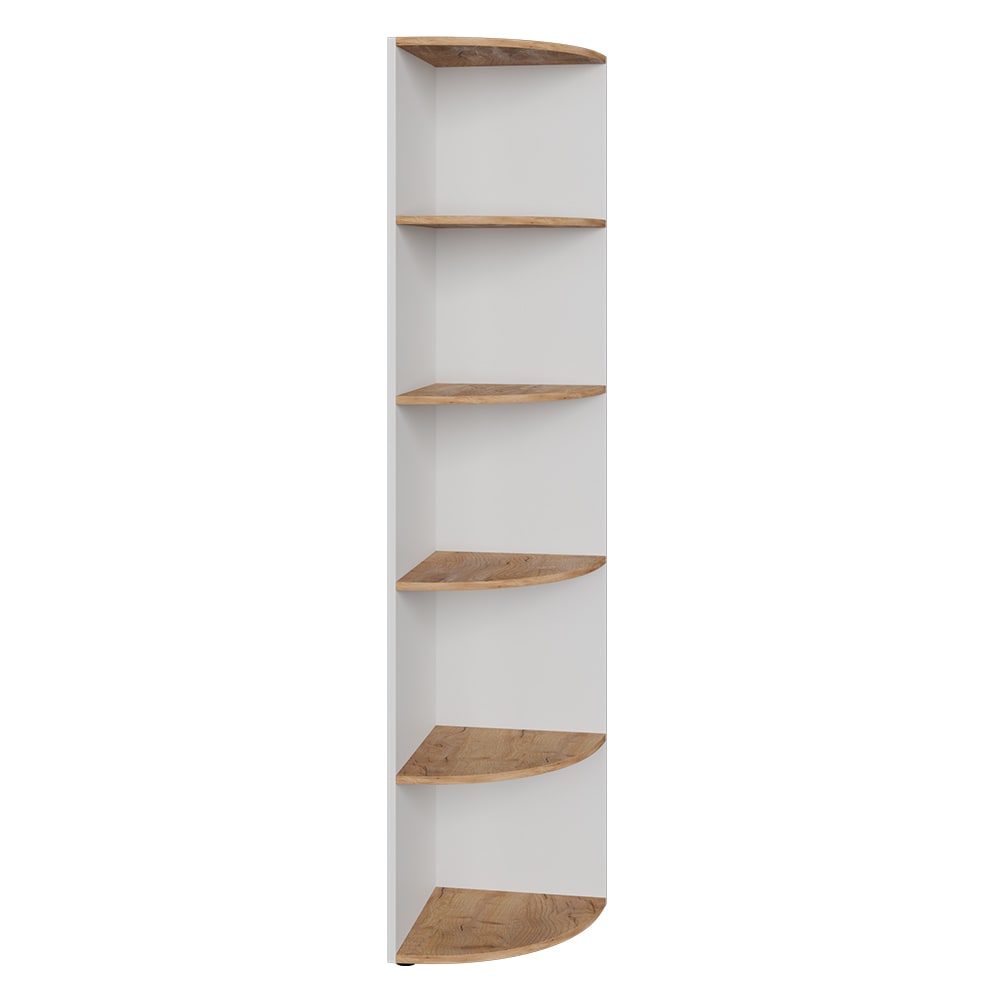 wohnli-moebel-suche-M25129963 Wohnli Möbelsuche - Eckregal Weiß/Goldkraft Eiche 40x180.6cm