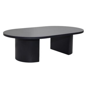 Wohnli Möbelsuche - Moderner ovaler Couchtisch (120 cm) mit schwarzem Holzeffekt