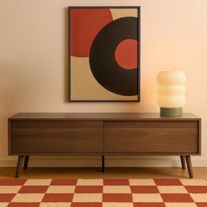 wohnli-moebel-suche-M25133605-1 Rechteckiger TV-Schrank mit 1 Tür L160 cm braun 160x50x45cm Holz Braun Oviala Möbel Wohnzimmermöbel TV-Möbel