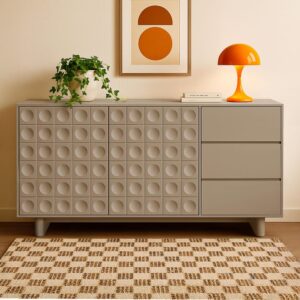 Modernes rechteckiges Sideboard mit L160 cm beige 160x78x40cm Holz Beige Oviala Möbel Esszimmermöbel Sideboards, Highboards & niedrige Anrichten