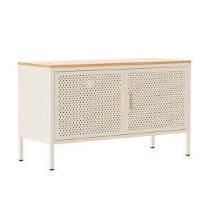 wohnli-moebel-suche-M25133670 Wohnli Möbelsuche - Modernes Sideboard mit 2 Türen L 100 cm aus ecrufarbenem Metall