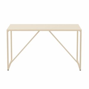 wohnli-moebel-suche-M25133705-1 Rechteckiger Esstisch für 4 Personen aus ecrufarbenem Stahl 120x78x80cm Stahl Weiß Oviala Möbel Esszimmermöbel Esstische