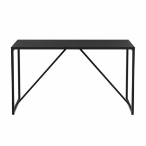 wohnli-moebel-suche-M25133710-1 Rechteckiger Esstisch für 4 Personen aus schwarzem Stahl 120x78x80cm Stahl Schwarz Oviala Möbel Esszimmermöbel Esstische