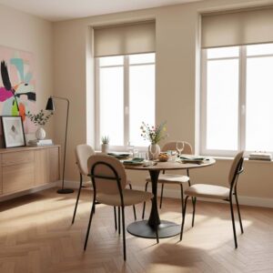 wohnli-moebel-suche-M25133712-1 Runder Esstisch für 4 Personen T100 cm dunkles Holz 0x74x0cm Holz Braun Oviala Möbel Esszimmermöbel Esstische