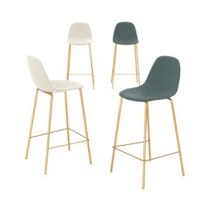 wohnli-moebel-suche-M25134377 Wohnli Möbelsuche - Pack mit 4 weißen und grünen Stühlen für Inselküche 65 cm