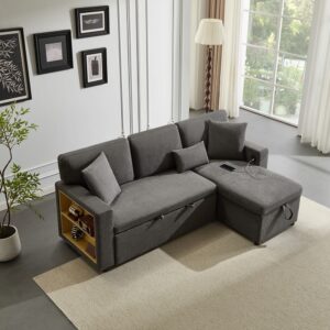85x215x133cm Spanplatte Grau Sweiko Sofas und Sessel Sofas Modulare Sofas