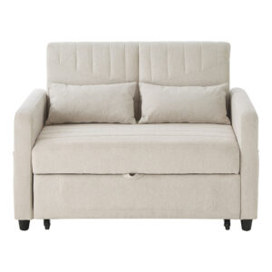 wohnli-moebel-suche-M25135170 Wohnli Möbelsuche - Zweisitzer-Klappsofa ausziehbares atmungsaktiver Leinen-Stoff