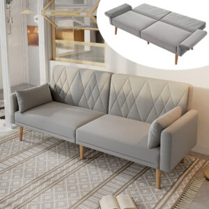 180x82x75cm Samt Grau Sweiko Sofas und Sessel Sofas Modulare Sofas