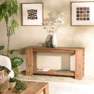 wohnli-moebel-suche-M25136209-1 Konsole aus recyceltem Kiefernholz 150x76x40cm Holz Braun MACABANE Möbel Wohnzimmermöbel Konsolentische