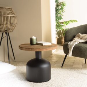 Beistelltisch 50 x 50 cm 50x45x50cm Holz Braun MACABANE Möbel Wohnzimmermöbel Beistelltische