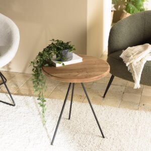 wohnli-moebel-suche-M25136225-1 Beistelltisch aus recyceltem Kiefernholz 45x53x45cm Holz Braun MACABANE Möbel Wohnzimmermöbel Beistelltische