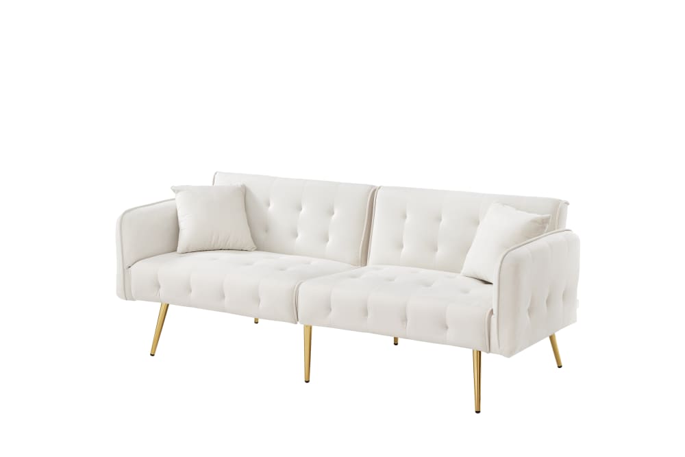 wohnli-moebel-suche-M25136944 Wohnli Möbelsuche - 2-Sitzer-Schlafsofa aus Stoff mit Goldenen Beinen