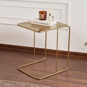 wohnli-moebel-suche-M25136984-1 Couchtisch mit Metallplatte H46 cm - Vergoldet 47x46x57cm Metall Gold Calicosy Möbel Schlafzimmermöbel Kommoden