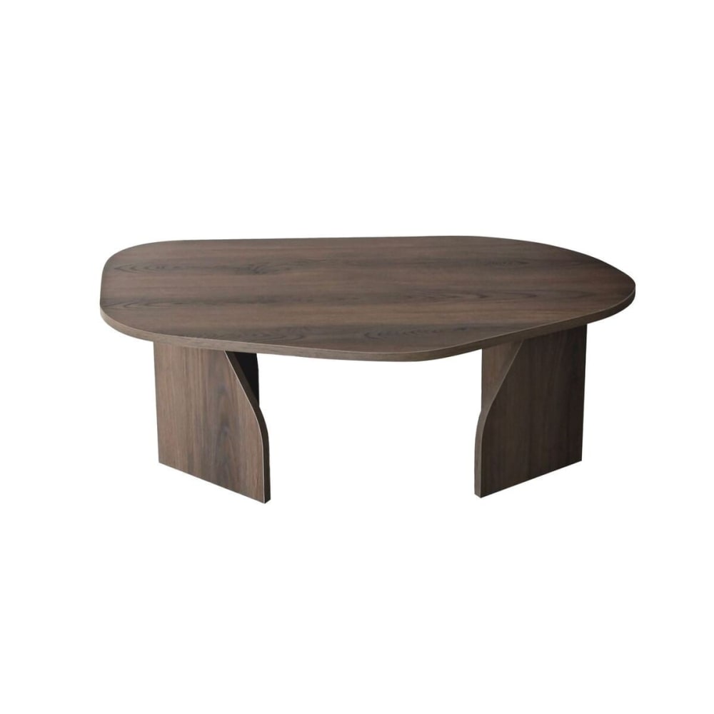 wohnli-moebel-suche-M25137081 Wohnli Möbelsuche - Couchtisch mit organisch geformter Platte L100 cm - Nussbaumdekor