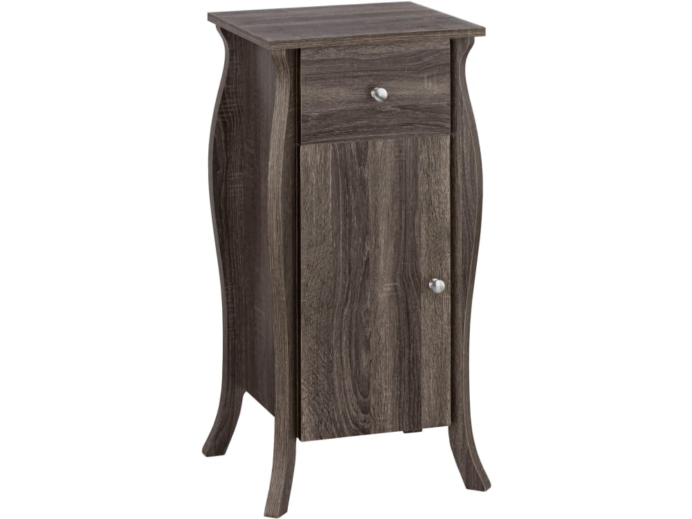 Wohnli Möbelsuche - Waschbeckenunterschrank mit 1 Tür 1 Schublade in Holzoptik Grau