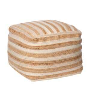 wohnli-moebel-suche-M25138955-1 Pouf aus Jute und Wolle elfenbein 50x40x50cm Jute Weiß Atmooz Sofas und Sessel Sessel, Poufs und Fußbänke Sitzsäcke