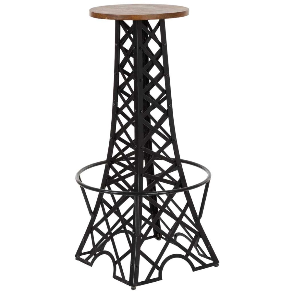 Wohnli Möbelsuche - Hocker mit runder Sitzfläche 42x42x80 cm Schwarz