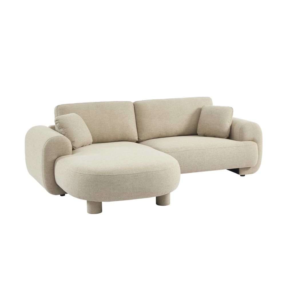 wohnli-moebel-suche-M25143973 Wohnli Möbelsuche - 3-Sitzer Ecksofa Recamiere links mit beigem Stoffbezug