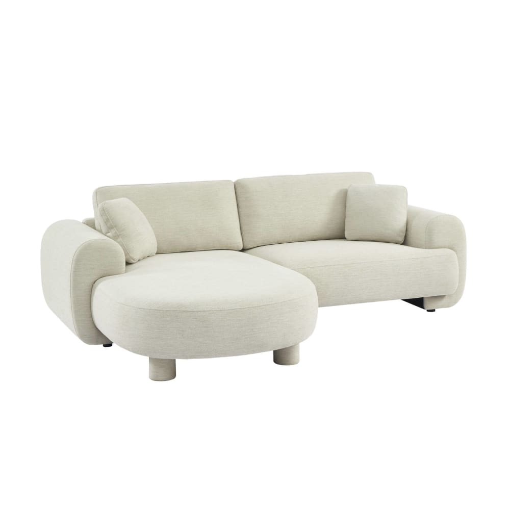 wohnli-moebel-suche-M25143976 Wohnli Möbelsuche - 3-Sitzer Ecksofa Recamiere links mit cremefarbenem Stoffbezug