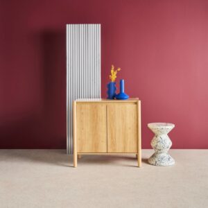 wohnli-moebel-suche-M25144000-1 Sideboard Holzdekor 2 Türen naturfarben 80x78x42cm Spanplatte Beige sweeek Möbel Esszimmermöbel Sideboards, Highboards & niedrige Anrichten