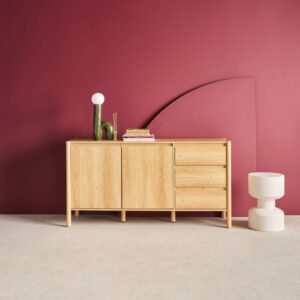 wohnli-moebel-suche-M25144002-1 Sideboard Holzdekor 2 Türen 3 Schubladen 150 cm Naturfarbe 150x78x42cm Spanplatte Beige sweeek Möbel Esszimmermöbel Sideboards, Highboards & niedrige Anrichten
