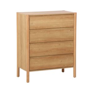wohnli-moebel-suche-M25144009 Wohnli Möbelsuche - Kommode Holzdekor 4 Schubladen Naturfarbe 80 cm