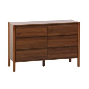 wohnli-moebel-suche-M25144011 Wohnli Möbelsuche - Kommode Holzdekor 6 Schubladen 120 cm Nussbaumfarbe