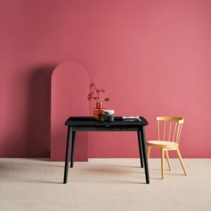 wohnli-moebel-suche-M25144021-1 Esstisch Heveaholz und Eichenfurnier schwarz 140x75x100cm Spanplatte Schwarz sweeek Möbel Esszimmermöbel Esstische