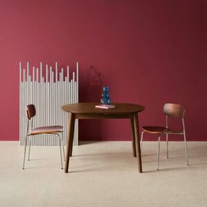 wohnli-moebel-suche-M25144024-1 Ovaler Tisch Heveaholz und Eichenfurnier nussbaum 140x75x100cm Spanplatte Braun sweeek Möbel Esszimmermöbel Esstische