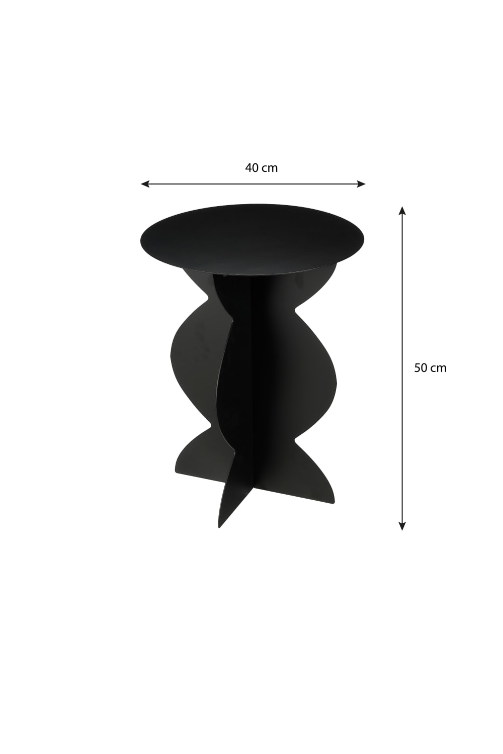wohnli-moebel-suche-M25144629-1 Beistelltisch Rafi Schwarz Eisen H50xB40xL40cm 40x50x40cm Stahl Schwarz Mica Decorations Möbel Wohnzimmermöbel Couchtische