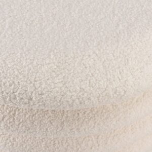 wohnli-moebel-suche-M25145442-1 Hocker M aus ecrufarbenem Bouclé-Stoff 58x41x58cm PES - Polyester Beige MACABANE Sofas und Sessel Sessel, Poufs und Fußbänke Sitzsäcke