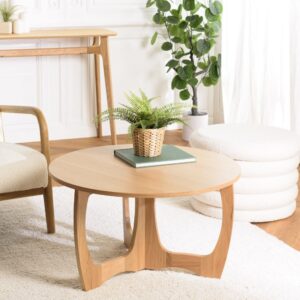 Runder Couchtisch D80 Dekor 80x46x80cm Spanplatte Braun MACABANE Möbel Wohnzimmermöbel Couchtische