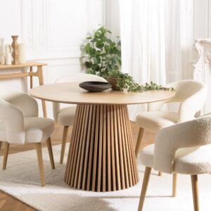 wohnli-moebel-suche-M25145474-1 D120 Esstisch mit Dekor 120x75x120cm Spanplatte Braun MACABANE Möbel Esszimmermöbel Esstische