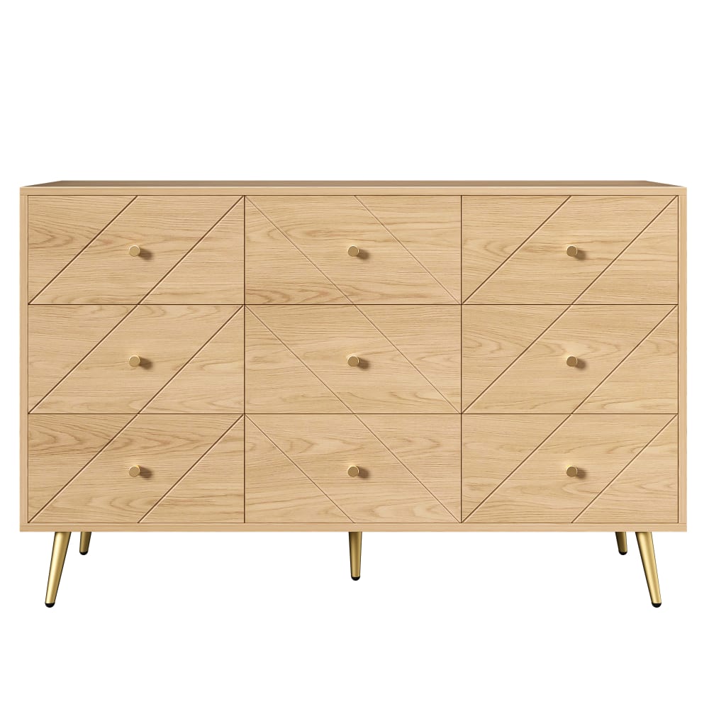 wohnli-moebel-suche-M25145605 Wohnli Möbelsuche - Sideboard mit Geometrischem Muster und 9 Schubladen in Holzoptik