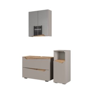 wohnli-moebel-suche-M25145645 Wohnli Möbelsuche - Badmöbel-Set 3 Teile mit Midischrank Greige/Artisan 80x57.5cm