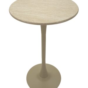 wohnli-moebel-suche-M25146248-1 Bartisch aus cremefarbenem Holz und Metall (Ø 60 x 106 cm) 60x106x60cm Holz Beige Mauro Ferretti Möbel Wohnzimmermöbel Beistelltische