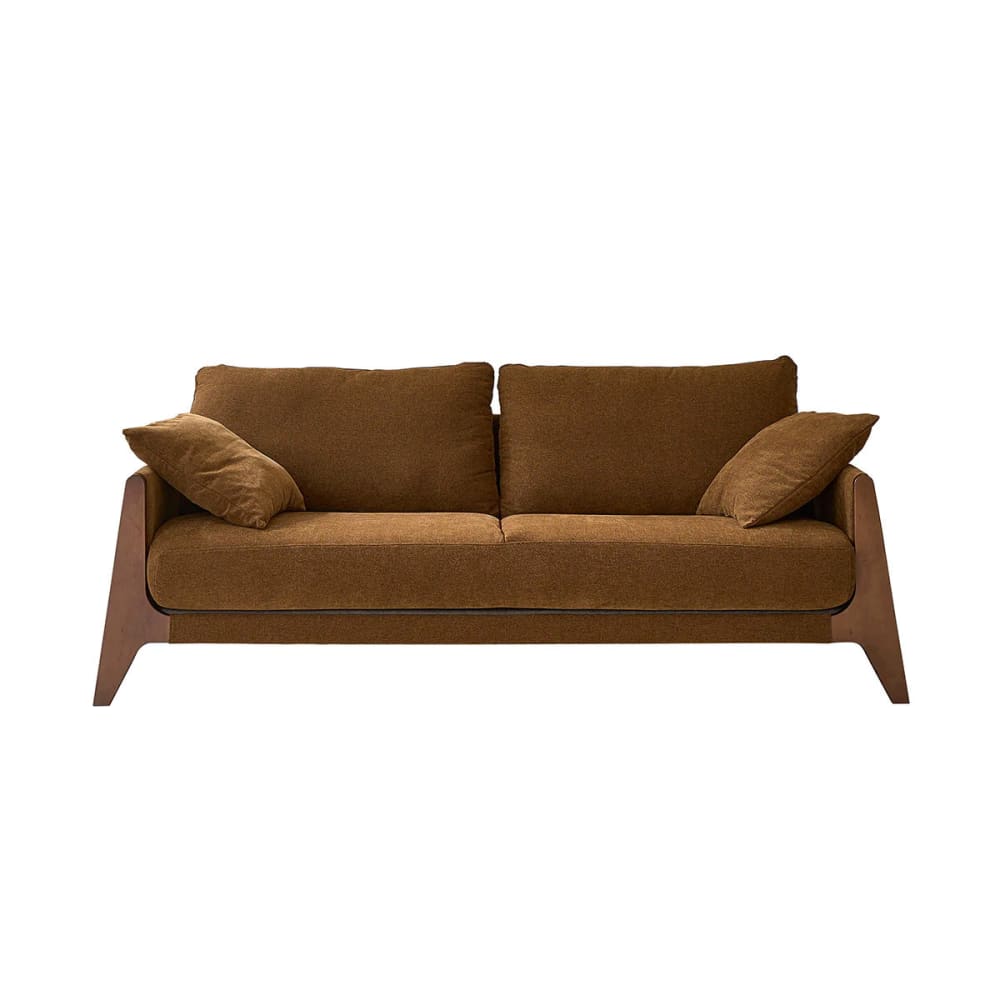 wohnli-moebel-suche-M25147177 Wohnli Möbelsuche - Gerades 4-Sitzer-Sofa aus Massivholz und bronzefarbenem Samtstoff