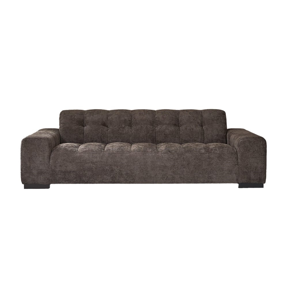 Wohnli Möbelsuche - Gerades 4-Sitzer-Sofa aus gewebtem Samt in Mokka