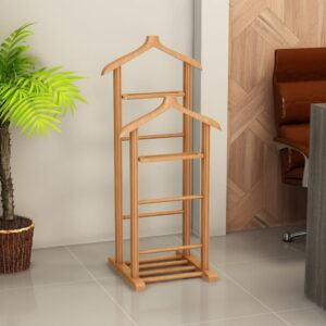 wohnli-moebel-suche-M25147223-1 Herrendiener aus Massivholz H120 cm 34x120x46cm Holz Beige Calicosy Möbel Schlafzimmermöbel Kleiderständer