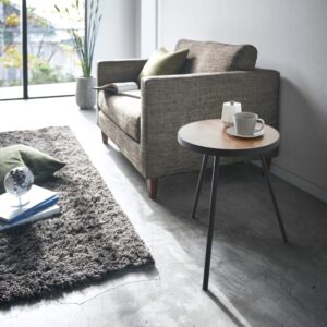wohnli-moebel-suche-M25147236-1 Runder Beistelltisch aus Metall L49 cm - Schwarz 49x50x48cm Metall Schwarz Yamazaki Möbel Wohnzimmermöbel Beistelltische