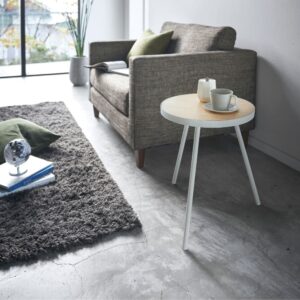 wohnli-moebel-suche-M25147237-1 Runder Beistelltisch aus Metall L49 cm - Weiß 49x50x48cm Metall Weiß Yamazaki Möbel Wohnzimmermöbel Beistelltische