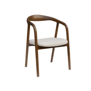 wohnli-moebel-suche-M25147800-1 2er-Set Sessel Heveaholz nussbaumfarben Bouclé-Bezug 55x79x58cm Stoff Weiß sweeek Möbel Esszimmermöbel Stühle