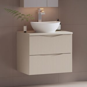wohnli-moebel-suche-M25149019-1 Einzelwaschtisch 60cm Melamin Kaschmir 61x50x46cm Spanplatte Beige Petits meubles Möbel Badezimmermöbel Waschtische