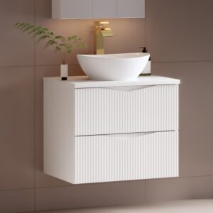 wohnli-moebel-suche-M25149033-1 Einzelwaschtisch 60cm Melamin Weiß 61x50x46cm Spanplatte Weiß Petits meubles Möbel Badezimmermöbel Waschtische